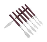 PACKOVE Cuchillo para Pintura al Óleo de Acero Inoxidable con Mango de Madera Roja, 7 Piezas, Espátula Artística para Acuarela y Óleo, Juego de Raspadores para Estudiantes y Artistas