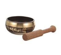 PACKOVE Cuenco Tibetano De Cobre Para Meditación De Yoga 8 Cm Con De Madera 2 Cm Juego De Cuencos De Sonido Relajante Accesorio Budista Para Atención Plena y Alivio Del Estrés