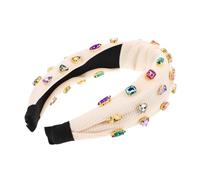 PACKOVE Diadema Ancha de con Central Accesorio Vintage con Pedrería Banda de Pelo con Lazo Elaborada Mano para Mujeres y Niñas