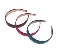 PACKOVE Diadema Ancha de Tela Lisa 3 Unidades Tamaño Único para Niñas Colores Sólidos Verde Oscuro Rojo Vino Marrón para Uso Diario y Fiestas Navideñas