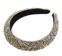 PACKOVE Diadema de Gemas Brillantes Estilo Barroco para Mujer Exquisita Cinta de Pelo Pedrería para Uso el Hogar Delicada Banda Pelo Reutilizable