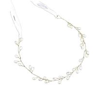 PACKOVE Diadema de Perlas de Boda Hecha Mano Tocado de Novia Cristales de Perla para Mujer Fiesta Boda Accesorios Cabello
