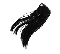 PACKOVE Diadema de Reemplazo de Cabello Invisible Negra Trenzada con Diadema para Mujer Recta con Flequillo Adorno para Cabello Humano Fácil de Usar para Looks de Fiesta y Estilo Diario