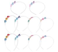 PACKOVE Diadema Día de San Valentín 10 Piezas Forma de Corazón Transparente y Lentejuelas, Colores Surtidos (púrpura, Azul, Rosa, Verde, Rojo, Amarillo), Accesorio Fotográfico para