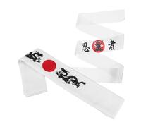 PACKOVE Diadema Japonesa de Entrenamiento de Karate y Cocina 2 Piezas Estampado Ninja Samurái Diadema Deportiva para Hombres Absorción de Sudor y Uso Cómodo para Fitness y Actividades