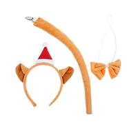 PACKOVE Diadema Navideña De Gato Adorable Con Orejas Gorro De Papá Noel y Rabo De Peluche Para Fiestas Navideñas y Cosplay