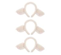 PACKOVE Diadema Orejas de Oveja de Felpa Color Claro 3 Unidades, Accesorio para Cosplay y Disfraz de Animal, Banda de Pelo para Adultos y Niñas en Fiestas y Representaciones Teatrales
