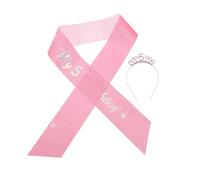PACKOVE Diadema y Faja con Purpurina para º Cumpleaños de Niña Tiara de Princesa y Faja de Cumpleaños Decoraciones para Fiestas y Celebraciones