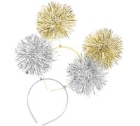 PACKOVE Diademas de Mujer Pompones Metálicos 2 Unidades Tamaño Único Multicolor para Fiesta y Cumpleaños Accesorios para Cabello Brillantes y Reutilizables