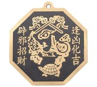 PACKOVE Espejo Colgante Bagua de Latón 10 Cm Decoración Feng Shui para Hogar, Adorno de Exorcismo Tradicional, Espejo Convexo y Cóncavo para Protección y Buena Suerte
