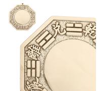 PACKOVE Espejo Convexo Bagua de Latón 8,3 Cm, Colgante Feng Shui para Protección y Decoración del Hogar, Adorno Auspicioso Mala Suerte, Artesanía Tradicional China