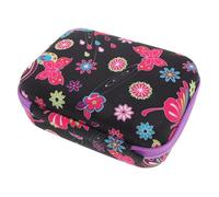 PACKOVE Estuche Rígido para Aceites Esenciales 15 Frascos 10 Ml Antigolpes Portátil para Aromaterapia y Viaje Bolsa Organizadora Cremallera Morada y Diseño Negra