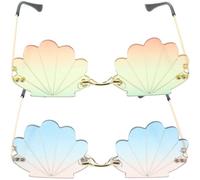 PACKOVE Gafas de sol fiesta disfraz gafas en forma de concha gafas fiesta cosplay de conchas tropicales accesorios de disfraz hawaiano concha sujetador verano Stk Miss