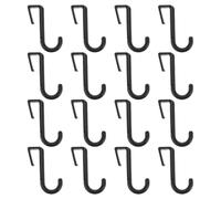 PACKOVE Ganchos Utilitarios de Plástico Negro para Rejilla Microondas, 16 Piezas, Gancho Cuadrado de Tubo 10mm, Multifuncionales para Cocina, Baño y Colgar Utensilios