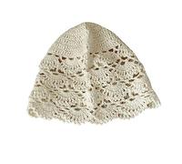 PACKOVE Gorro Peluca Vintage de Ganchillo Ligero y Agradable para Mujer, Gorro Informal Elegante de Hilo Blanco Adecuado para Fiestas y Teatro
