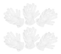 PACKOVE Guantes de Microfibra Suaves para Inspección de Joyas y Manipulación de Arte, 6 Pares Blancos Cómodos y Ajustados para Manipulación de Arte para Banquetes y Trabajos Delicados
