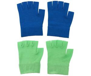 PACKOVE Guantes Hidratantes de Tejido Azul sin Dedos para Mujer y Suavizan la Piel 2 Pares que Ayudan a Absorber Cremas para Uso Nocturno Trabajo