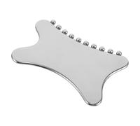 PACKOVE Herramienta Facial Gua Sha de Acero Inoxidable, Masajeador Manual para Ojos y Rostro Forma de Acupresión, Tabla de Raspado para Cuidado Facial y Relajación Tipo Spa en Casa