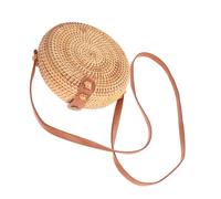PACKOVE Hombro de Ratán para Mujer Mini Bandolera Redonda Mano Casual de Rafia