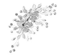 PACKOVE horquilla de novia despedida de soltera boda casarse fuente nupcial ducha elegante fiesta acortar Accesorios de novia tocado de novia pinzas para el cabello de novia pedrería Plata