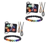 PACKOVE Juego De 2 Pulseras De Piedra De Yoga Soporte Para Collar Tejido Soporte Para Colgante Retro Soporte Para Colgante De Piedra Suministros Para Hacer Collares De Piedra Natural