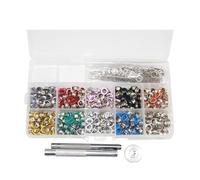 PACKOVE Juego de 300 Kit de Ojales Coloridos de Latón 6mm, Juego de Instalación y Perforación con 3 Herramientas, para Cordones y Lona, Manualidades DIY