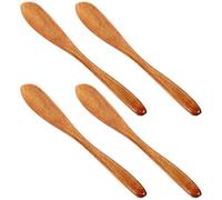 PACKOVE Juego de 4 Cuchillos de Pan y Mantequilla de Madera para Untar Mermelada y Queso, Utensilios de Cocina Recubrimiento Uniforme para Panaderías y Postres
