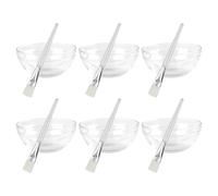 PACKOVE Juego de Cuencos y Cepillos para Mascarilla Facial, 12 Piezas Transparentes, Tamaño Compacto de 7.2 Cm, Material Seguro para Piel, Adecuado para Uso Doméstico y Viajes