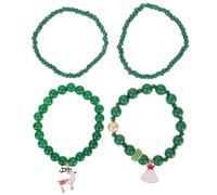 PACKOVE Juego de Pulseras Navideñas Elásticas de Acrílico Resistentes con Cuentas de Ciervo y Árbol Pulseras de Adviento Festivas para Niñas y Mujer Accesorio Navideño Colorido y