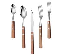 PACKOVE Juego de Utensilios y Fácil de Limpiar para Servir de Acero Inoxidable Mango de Madera Adecuado para Cenas Familiares y Uso al Aire Libre