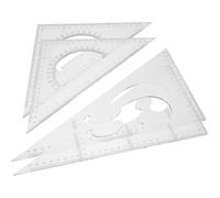 PACKOVE Kit de 4 Reglas Triangulares de Plástico Transparente para Dibujo y Medición, Herramientas Escolares para Estudiantes, Precisión en Ilustración Técnica y Aplicaciones
