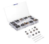 PACKOVE Kit de 70 Botones a Presión de Cuero y Latón de 15 Mm, Herramientas Incluidas para Costura y Bricolaje, Cierre Resistente para Ropa, Bolsos, Cinturones y Manualidades de Cuero