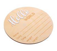 PACKOVE Letrero de Madera para Anuncio de Nacimiento Niña Hello World con Nombre del Recién Nacido para Foto Hospital y Shower