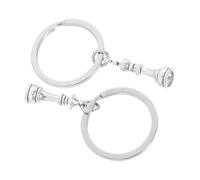 PACKOVE Llavero de Ajedrez Rey y Reina de Metal Duradero Par de Llaveros Creativos Dije de Piezas de Ajedrez para Aficionados Accesorio Portátil y Fiestas