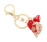 PACKOVE Llavero Suerte Maneki Neko con Gato Japonés Rojo, Campana Portátil y Colgante para Bolso, Amuleto Versátil para Decoración y Buena Fortuna