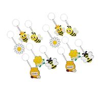 PACKOVE Llaveros Colgantes Únicos 12 de Pvc y Metal de Abeja Diseño de Flores de Margarita para Mochilas y Bolsos en Fiestas de Navidad y Cumpleaños