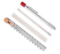 PACKOVE Marcador de Esteatita Plano Soporte Metálico, Lápiz Natural para Soldadura Industrial, Recarga de Tiza para Marcar Metales, Herramienta de Trazado para Construcción y Fabricación