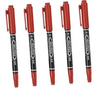 PACKOVE Marcadores Para Tatuar 5 Piezas Tamaño Fino 0.6mm y Grueso 1.2mm Resistentes Al Agua Lápices De Maquillaje Para Cejas Profesionales Uso Corporal y Mapeo De Posición Color Rojo