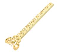 PACKOVE Marcapáginas Metálico Dorado Diseño de Ala, Regla Pequeña de Aleación Multifuncional para Costura y Lectura, Papelería para Estudiantes y Amantes de Libros, Herramienta Decorativa