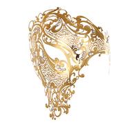 PACKOVE Máscara de Mascarada Veneciana de Metal Dorado Diseño Hueco Elegante para Fiestas de Banquete y Carnaval
