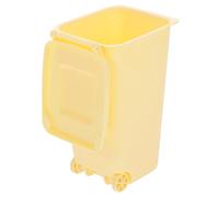 PACKOVE Mini Cubo de Basura de Escritorio Amarillo Multifunción de Pp, Portalápices Compacto para Oficina y Hogar, Papelera Pequeña Adecuado para Organización y Reciclaje en Mesa, 1
