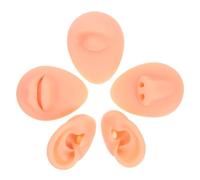 PACKOVE Modelos De Orejas Falsas De Silicona Modelo De Perforación De Oreja Para Práctica Incluye Partes Del Cuerpo Falsas Para Perforación De Nariz y Labios Para Enseñanza y Simulación De