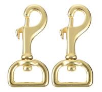 PACKOVE Mosquetones Giratorios de Latón Macizo 20 Mm, 2 Unidades, Clips de Presión Resistentes para Correas de Mascotas y Accesorios de Buceo, Gancho Seguro para Deportes Acuáticos y Uso
