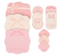 PACKOVE Notas Adhesivas Notas Adhesivas Removibles y Fáciles de Arrancar con Lazo Rosa de Papel 12 Piezas para Apuntes de Estudio y Escuela, Estudiantes