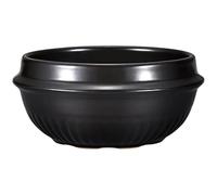 PACKOVE Olla de Cerámica y Fácil de Limpiar de 1100 Ml para Sopa de Arroz en Color Negro, Función de Calentamiento Adecuado para Cocina Casera
