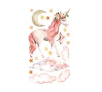 PACKOVE Pegatinas de Pared Unicornio Estrellado Acuarela Pvc Impermeables y Removibles para Decoración de Dormitorio y Salón Adhesivos DIY
