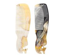 PACKOVE Peine Cabello de Cuerno Natural Diseño de Fénix, 2 Piezas, Masajeador para Cuero Cabelludo Que Previene la Caída y Alisa el Cabello Color Aleatorio Varios estilos