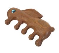 PACKOVE Peine de Madera Natural con Forma de Conejo para Masaje del Cabelludo Peine de Dientes Anchos Compacto y Portátil para Aliviar la