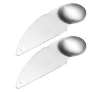 PACKOVE Pelador y Cuchara de Acero Inoxidable 304 para Kiwi y Aguacate, 2 Piezas, Herramienta Manual de Cocina para Pelar y Sacar Pulpa, Utensilios Prácticos para Fruta en Hogar y Comedor