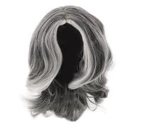 PACKOVE Peluca Corta Gris para Mujeres Mayores de Fibra Resistente al Calor, Fácil de Peinar, Adecuado para Uso Diario y Cosplay de Halloween